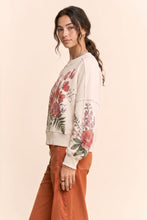 Load image into Gallery viewer, VINTAGE BOTANICAL FLORAL CROPPED SWEATSHIRT SHIP 09/04