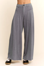 Load image into Gallery viewer, Davi & Dani - Blue High Waisted Front Slit Wide Leg Denim Pants