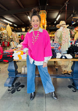 Load image into Gallery viewer, Pixi + Ivy - Mock Neck 3/4 Wide Sleeve Sweater Top - Pink