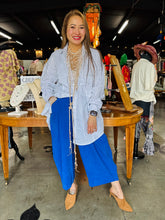 Load image into Gallery viewer, HCB - Irregular Clipping Long Sleeves Split-Joint Striped Lapel Blouses