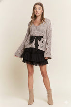 Load image into Gallery viewer, J. NNA - Open Knit From Bow Knit Sweater Top