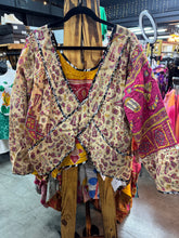 Load image into Gallery viewer, Indi and Sai - Kantha 2Fer Crisscross Long Slvv Top One Size