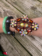 Load image into Gallery viewer, A Rare Bird- Brown Crystal 9 Strand Pearl Bracelet