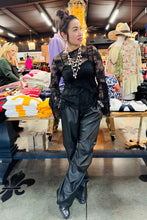 Load image into Gallery viewer, Faux Leather Pant with Adjustable Paracord Lock at Waist and Ankle -Style Rack - Black