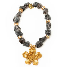 Load image into Gallery viewer, Hidden Truth Jewelry - Smokey Quartz with Camellia Blossom Necklace