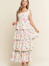 Load image into Gallery viewer, J.NNA - Floral Print Tiered Maxi Dress
