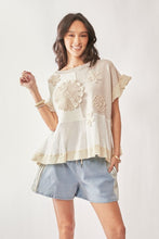 Load image into Gallery viewer, Sweater Textured Fabric Ruffle Detail Top