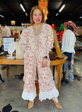 Load image into Gallery viewer, Bluevelvet - FLOWER PRINT LONG SLEEVE FRONT TIE TOP