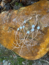 Load image into Gallery viewer, HC Pearl and Leather Earrings (White) Tan Leather