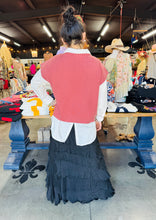 Load image into Gallery viewer, Pixi + Ivy - Mock Neck Short Sleeve Soft Sweater Vest Top - Dark Rose