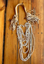 Load image into Gallery viewer, Art By Amy - Leather And Massive Pearls Necklace