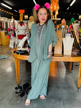 Load image into Gallery viewer, Karamel Collection - Linen Palazzo Pants with Front Pockets - Sage Green