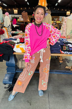 Load image into Gallery viewer, BLUEVELVET - EMBROIDERY PANTS WITH ROPE BELT - BRICK