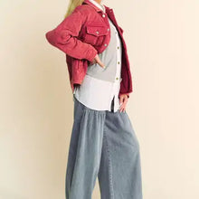 Load image into Gallery viewer, Davi & Dani - Brick Mineral Pocket Button Front Shacket Shirt Jacket