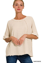 Load image into Gallery viewer, WASHED DOUBLE GAUZE RAGLAN SLEEVE SHIRT
