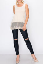 Load image into Gallery viewer, Origami - TANK TOP WITH LACE LAYER BEIGE