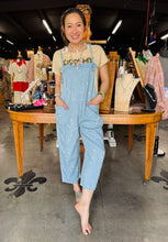 Load image into Gallery viewer, Linen Overalls White Dot
