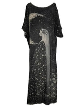 Load image into Gallery viewer, I Love Linen - Hi-Lo Tunic with Girl Under Night Sky & Moon Print