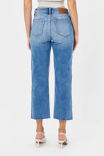 Load image into Gallery viewer, Medium Dark Hem Slit Cropped Relaxed Straight