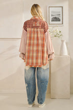 Load image into Gallery viewer, Oli & Hali - Washed Plaid Asymmetrical Button Down Shirts Rust