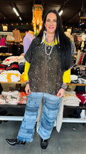 Load image into Gallery viewer, I Love Linen - Hi-Lo Tunic with Girl Under Night Sky & Moon Print