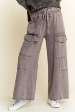 Load image into Gallery viewer, J. Her - Mineral wash Multi Pockets Wide Leg Terry Pants