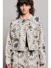 Load image into Gallery viewer, Pol - Geometric Star Wide Long Sleeve Quilted Stitch Woven Jacket