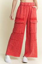 Load image into Gallery viewer, J. Her - Mineral wash Multi Pockets Wide Leg Terry Pants