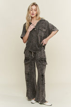 Load image into Gallery viewer, J. Her - Mineral wash Multi Pockets Wide Leg Terry Pants