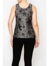 Load image into Gallery viewer, Origami - SUBTLY SPARKLY LUREX FABRIC TANK TOP - Black Star