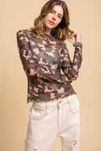 Load image into Gallery viewer, Bluevelvet - Camouflage Printed Layering Mesh Top