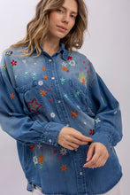 Load image into Gallery viewer, Bluevelvet - Embroidered Long Sleeve Button Up Shirt