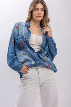 Load image into Gallery viewer, Bluevelvet - Embroidered Long Sleeve Button Up Shirt