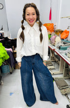 Load image into Gallery viewer, HC - Love Me Some Back Pleated Point Collar Shirt- White