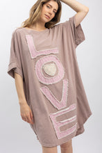 Load image into Gallery viewer, Bluevelvet - Love Lettering Patchwork Short Slv Dress - Mauve