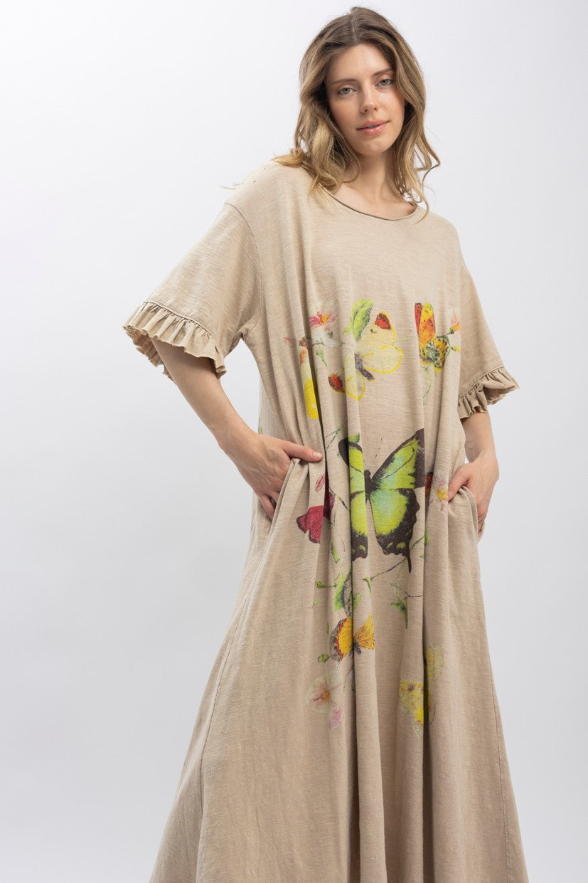 butterfly shirt dress Queen of Sparkles Green Multi Butterfly Midi Dress  Charlotte Heart  Boutique