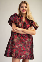 Load image into Gallery viewer, Ruffle V-neck Puff Sleeve Mini Dress