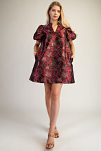 Load image into Gallery viewer, Ruffle V-neck Puff Sleeve Mini Dress