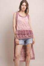 Load image into Gallery viewer, Bluevelvet - Sleeveless Tiered Ruffle High Low Lace Top - Mauve