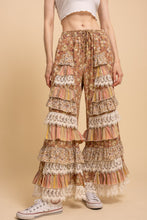 Load image into Gallery viewer, Bluevelvet - Floral Print Tiered Ruffle Wide Leg Pants