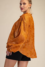 Load image into Gallery viewer, Glam - Round Neck Knot Blouse - Rust