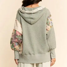 Load image into Gallery viewer, Davi & Dani - Soft Waffle Knit Flower Patchwork Hoodie Top