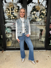 Load image into Gallery viewer, Oli & Hali - Grommet Embellished Sleeveless Jean Jacket