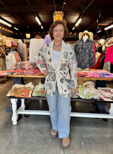 Load image into Gallery viewer, Origami - LACE AND SEQUIN BLAZER JACKET WITH PRINT - ROCK N ROLL