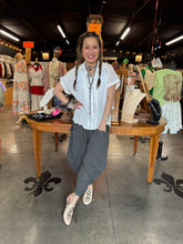 Load image into Gallery viewer, Camille & Company - White Linen Eyelet Top