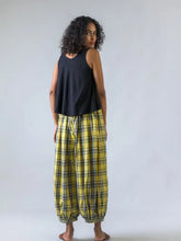Load image into Gallery viewer, HCB - Hamilton Pants, Cotton Checkered-Print Pants Yellow