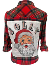 Load image into Gallery viewer, HCB - Jolly Santa Tody Patch On Plaid / Christmas