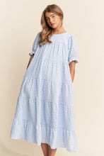 Load image into Gallery viewer, J.nna - Picnic Tiered Maxi Dress in Blue Gingham