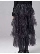 Load image into Gallery viewer, Tiered Tulle Plaid Skirt