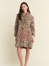 Load image into Gallery viewer, J.nna - Leopard Soft Warm Hooded Lounge Wear Top